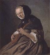 Jan Steen Woman Playing the cittern oil
